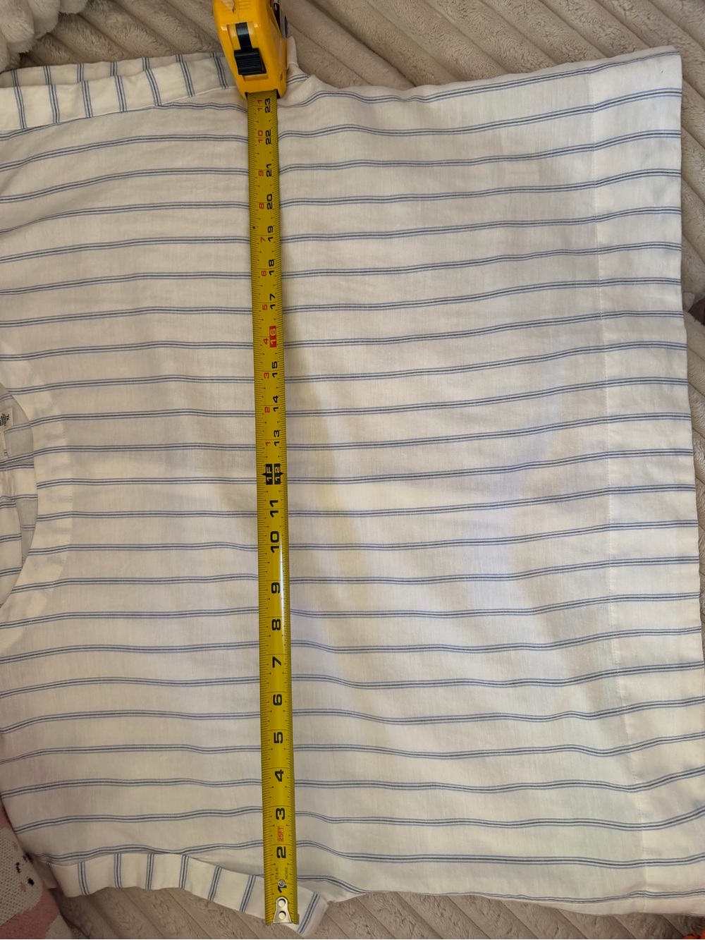 Cloth & Stone; Anthropolgie White and Blue Striped relaxed Cotton Boxy Top XL - Picture 11 of 13